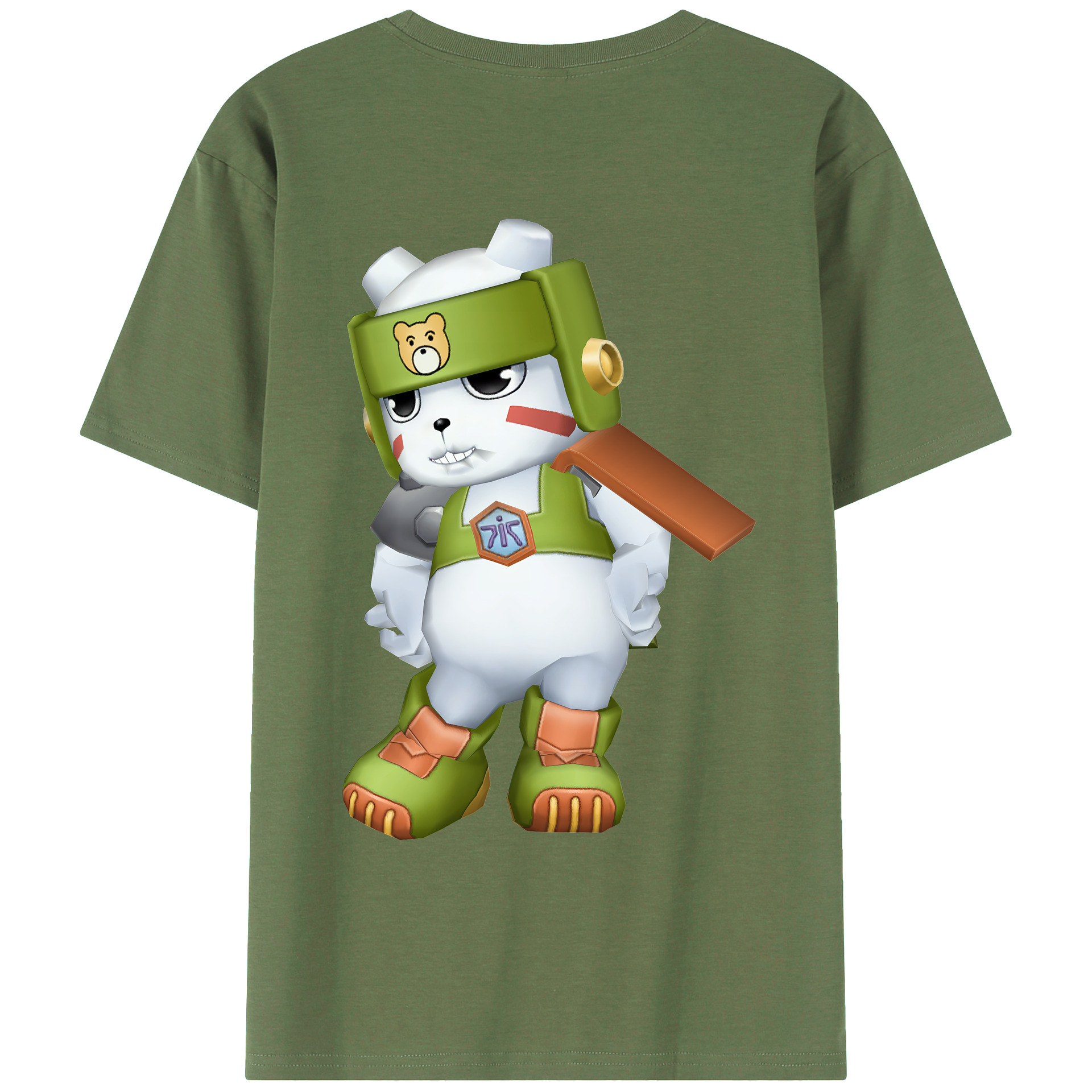 （画像用） Digimon デジタルモンスター/デジモン 綿100％ メンズ半袖Tシャツ（バックプリント） 通気性